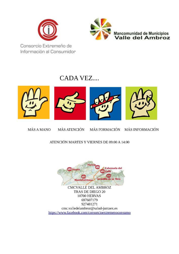 Imagen Nuevo Servicio de Oficina del Consumidor en La Mancomunidad del Valle del Ambroz